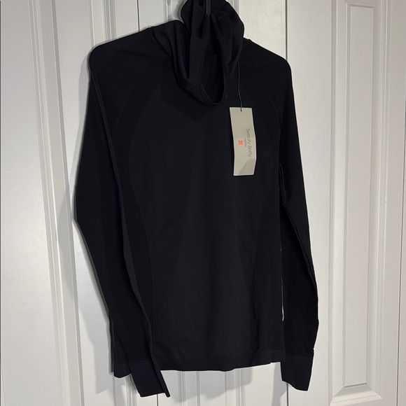 Sweaty Betty Black Long Sleeve hooded Athletic Top - Picture 1 of 6